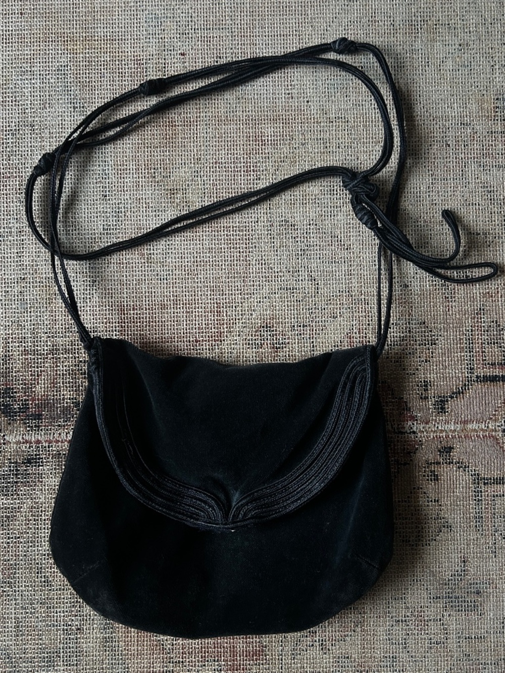Vintage 1960's Black Velvet Evening Bag